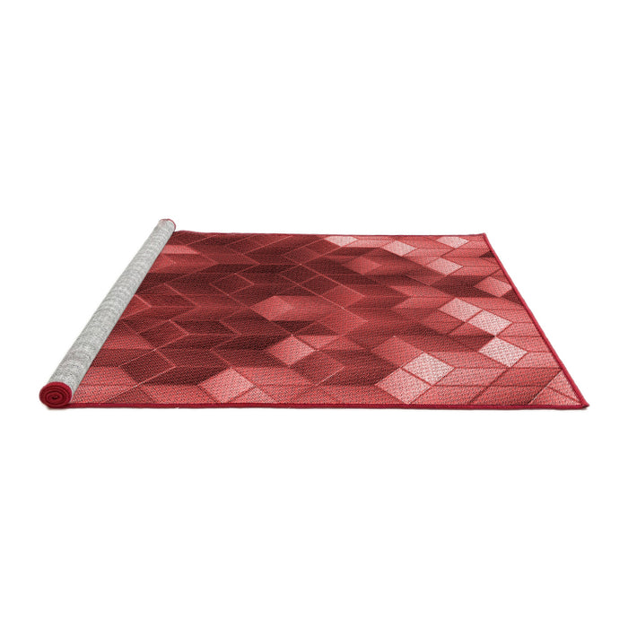 Sideview of Machine Washable Transitional Red Rug, wshpat872rd