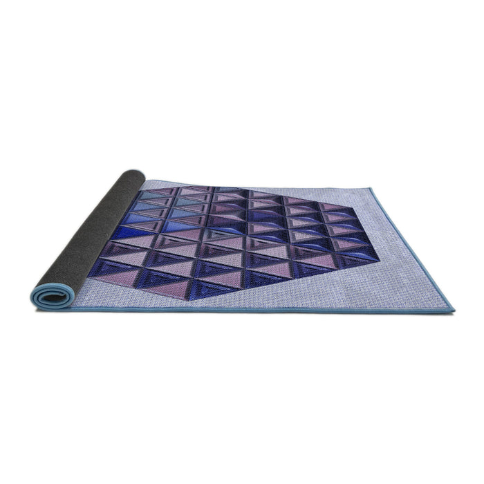 Thickness of Patterned Deep Periwinkle Purple Rug, pat873blu