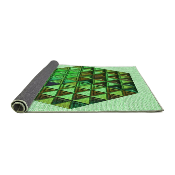 Thickness of Patterned Jade Green Rug, pat873grn