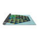 Thickness of Patterned Deep-Sea Green Rug, pat873lblu