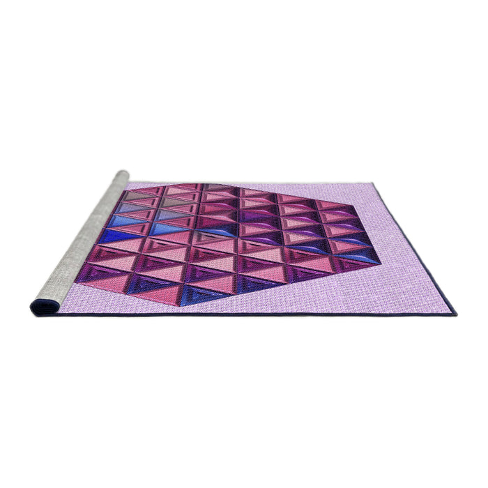 Sideview of Machine Washable Transitional Mauve Purple Rug, wshpat873pur