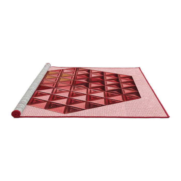 Sideview of Machine Washable Transitional Red Rug, wshpat873rd