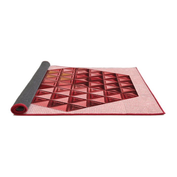 Thickness of Patterned Red Rug, pat873rd