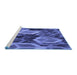 Sideview of Machine Washable Transitional Light Slate Blue Rug, wshpat874blu