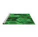 Sideview of Machine Washable Transitional Deep Emerald Green Rug, wshpat874grn