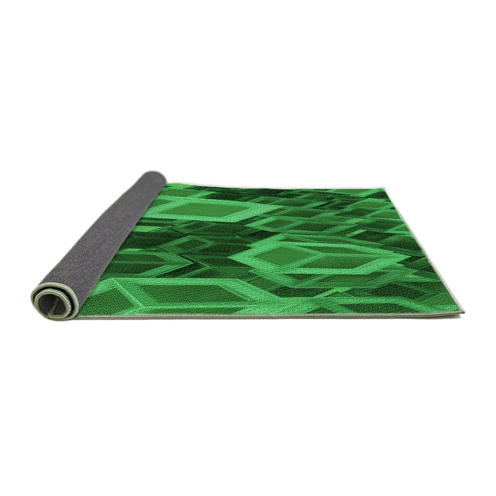 Thickness of Patterned Deep Emerald Green Rug, pat874grn