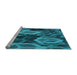 Sideview of Machine Washable Transitional Medium Teal Green Rug, wshpat874lblu