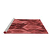 Sideview of Machine Washable Transitional Orange Rug, wshpat874rd