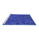 Sideview of Machine Washable Transitional Blue Rug, wshpat875blu