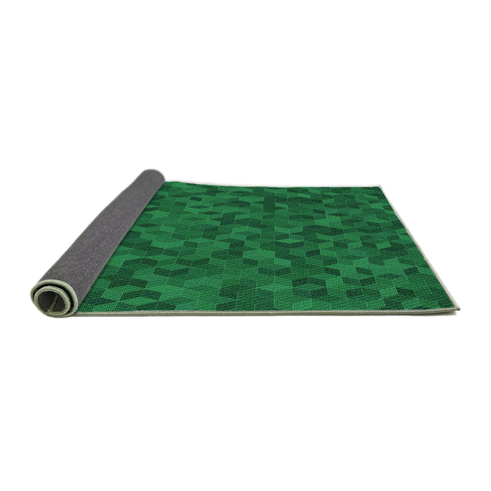 Thickness of Patterned Deep Emerald Green Rug, pat875grn