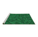 Sideview of Machine Washable Transitional Deep Emerald Green Rug, wshpat875grn