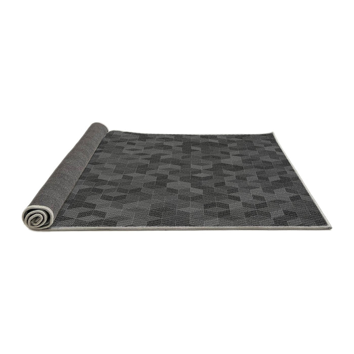 Thickness of Patterned Dark Gray Black Rug, pat875gry