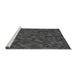 Sideview of Machine Washable Transitional Dark Gray Black Rug, wshpat875gry