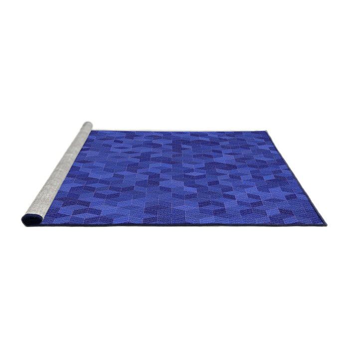 Sideview of Machine Washable Transitional Blue Rug, wshpat875pur
