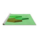 Sideview of Machine Washable Transitional Green Rug, wshpat877grn