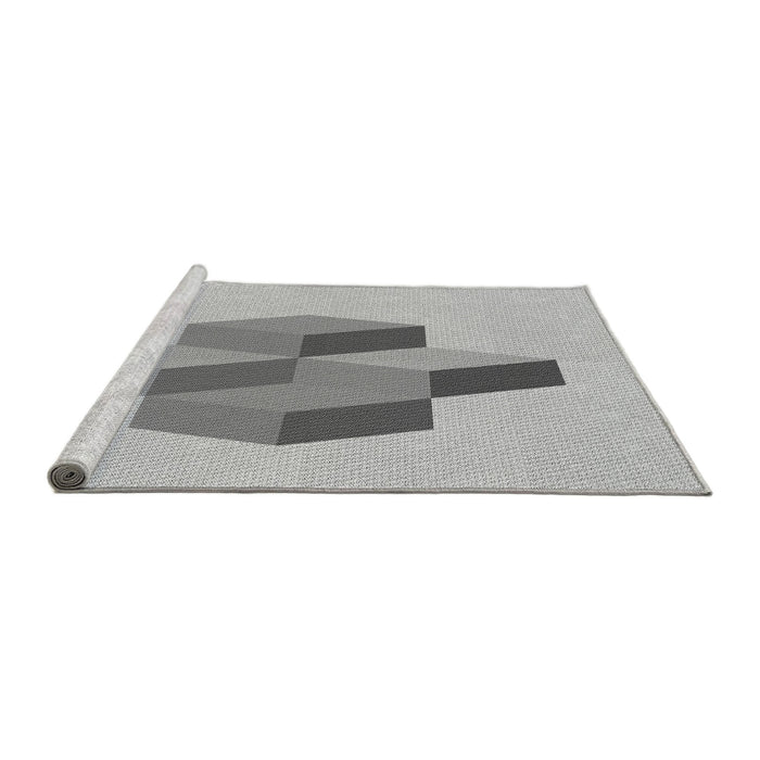 Sideview of Machine Washable Transitional Gunmetal Gray Rug, wshpat877gry