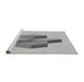 Sideview of Machine Washable Transitional Gunmetal Gray Rug, wshpat877gry