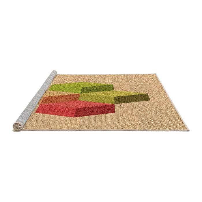 Sideview of Machine Washable Transitional Orange Rug, wshpat877org