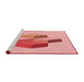 Sideview of Machine Washable Transitional Pink Rug, wshpat877rd