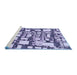 Sideview of Machine Washable Transitional Blue Rug, wshpat878blu