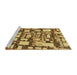 Sideview of Machine Washable Transitional Dark Bronze Brown Rug, wshpat878brn