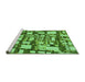 Sideview of Machine Washable Transitional Emerald Green Rug, wshpat878grn