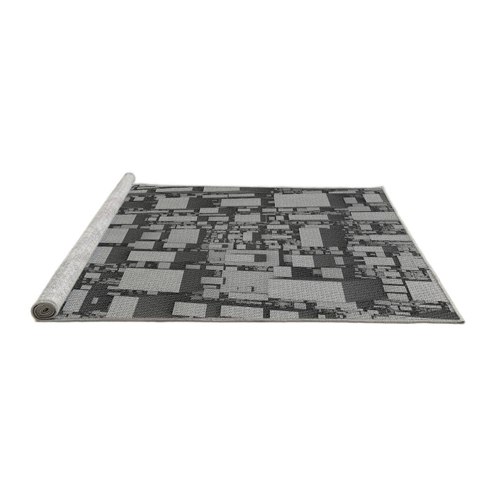 Sideview of Machine Washable Transitional Dark Gray Rug, wshpat878gry