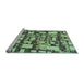 Sideview of Machine Washable Transitional Medium Forest Green Rug, wshpat878lblu