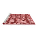 Sideview of Machine Washable Transitional Light Coral Pink Rug, wshpat878rd