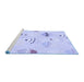 Sideview of Machine Washable Transitional Blue Rug, wshpat879blu