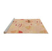 Sideview of Machine Washable Transitional Khaki Gold Rug, wshpat879org