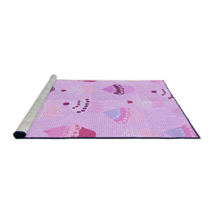 Sideview of Machine Washable Transitional Purple Rug, wshpat879pur
