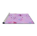 Sideview of Machine Washable Transitional Purple Rug, wshpat879pur