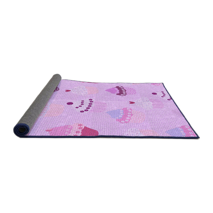 Thickness of Patterned Purple Rug, pat879pur
