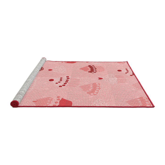Sideview of Machine Washable Transitional Pink Rug, wshpat879rd