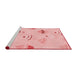 Sideview of Machine Washable Transitional Pink Rug, wshpat879rd