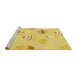 Sideview of Machine Washable Transitional Bold Yellow Rug, wshpat879yw