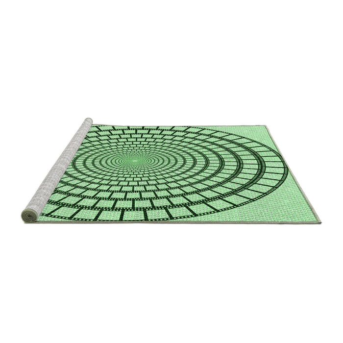 Sideview of Machine Washable Transitional Mint Green Rug, wshpat88grn