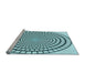 Sideview of Machine Washable Transitional Aquamarine Stone Green Rug, wshpat88lblu