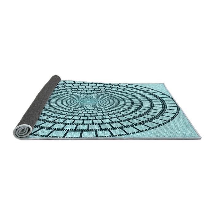 Thickness of Patterned Aquamarine Stone Green Rug, pat88lblu
