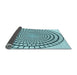 Thickness of Patterned Aquamarine Stone Green Rug, pat88lblu