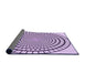 Thickness of Patterned Bright Grape Purple Rug, pat88pur