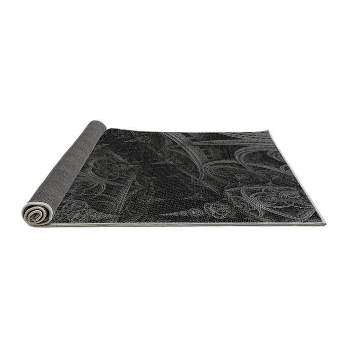 Thickness of Patterned Midnight Gray Rug, pat880gry