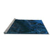 Sideview of Machine Washable Transitional Blue Rug, wshpat880lblu