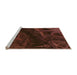 Sideview of Machine Washable Transitional Night Red Rug, wshpat880org