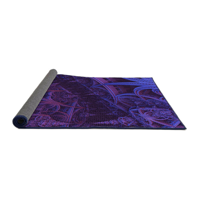 Thickness of Patterned Amethyst Purple Rug, pat880pur