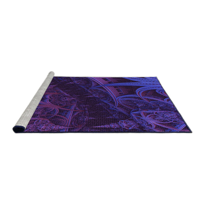 Sideview of Machine Washable Transitional Amethyst Purple Rug, wshpat880pur