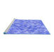 Sideview of Machine Washable Transitional Blue Rug, wshpat881blu