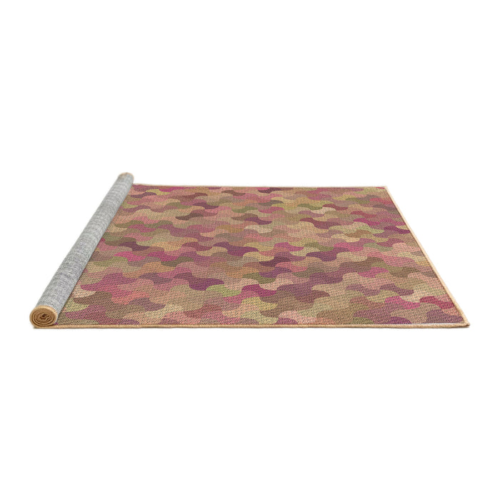 Sideview of Machine Washable Transitional Brown Sand Brown Rug, wshpat881brn