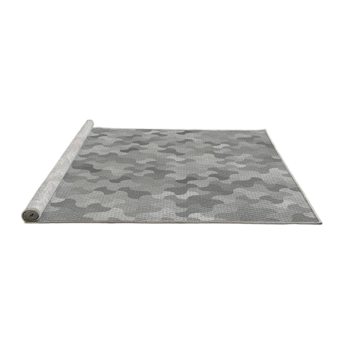 Sideview of Machine Washable Transitional Gray Rug, wshpat881gry